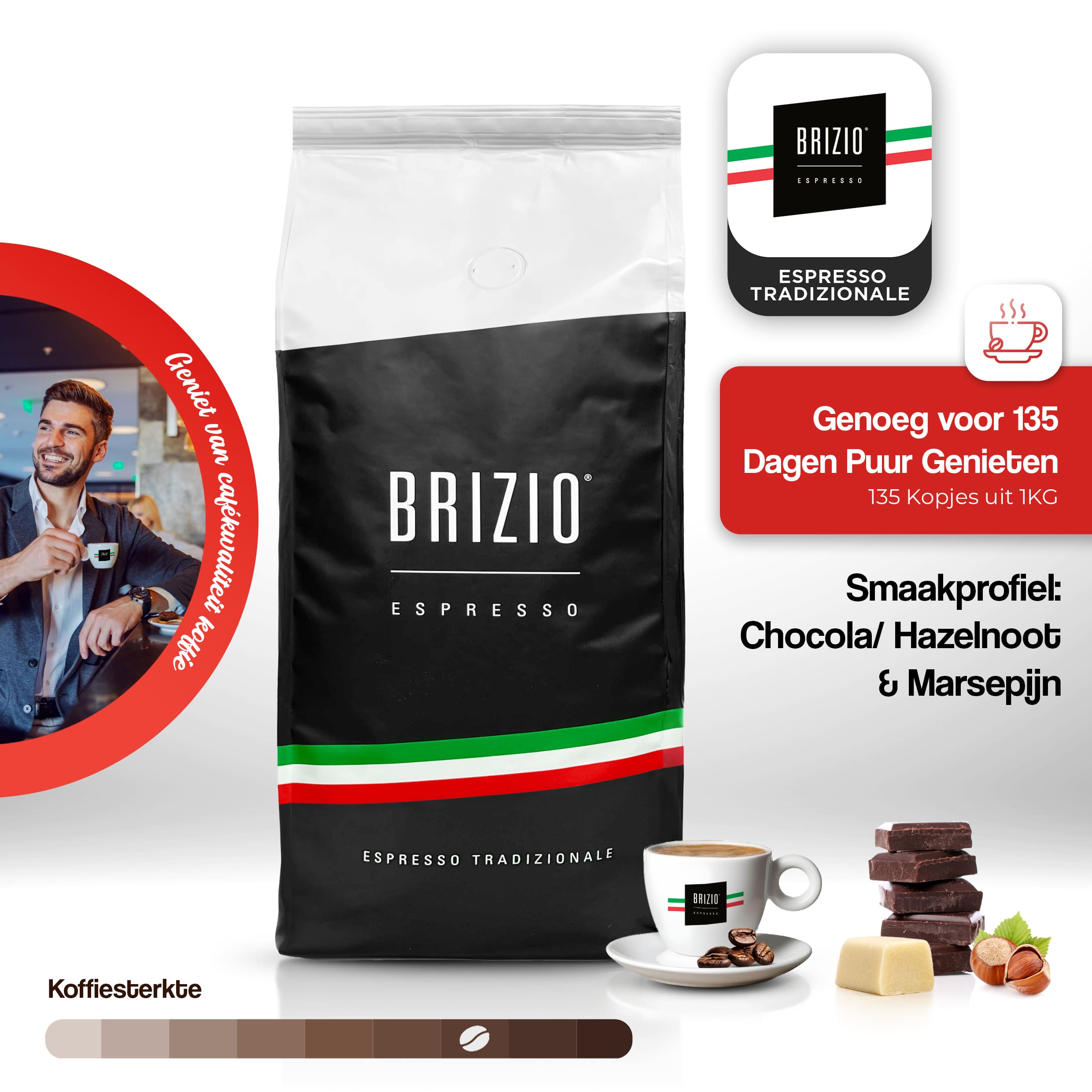 Brizio Espresso Premium Italiaanse Koffiebonen